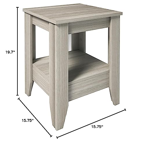 Boyd Sleep Prato, Contemporary Wood Finish, Preassembled With Lower Shelf, Grey Nightstand